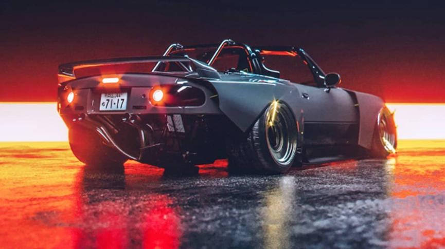 馬自達Miata Tail Happy 在后輪透明輪轂處裝有V12