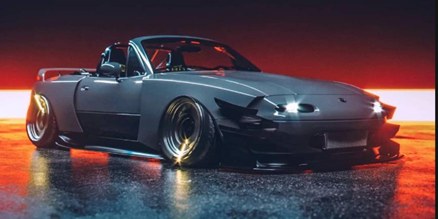 馬自達Miata Tail Happy 在后輪透明輪轂處裝有V12