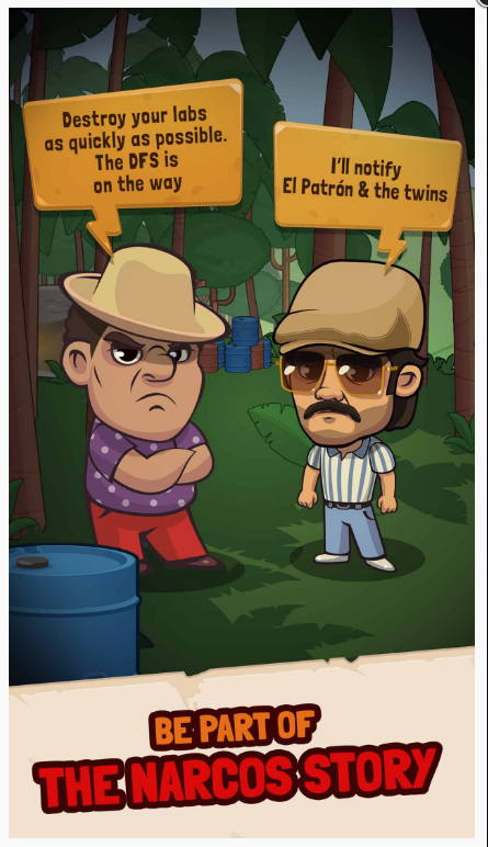 Netflix的Narcos系列變成了一款針對手機的空閑游戲