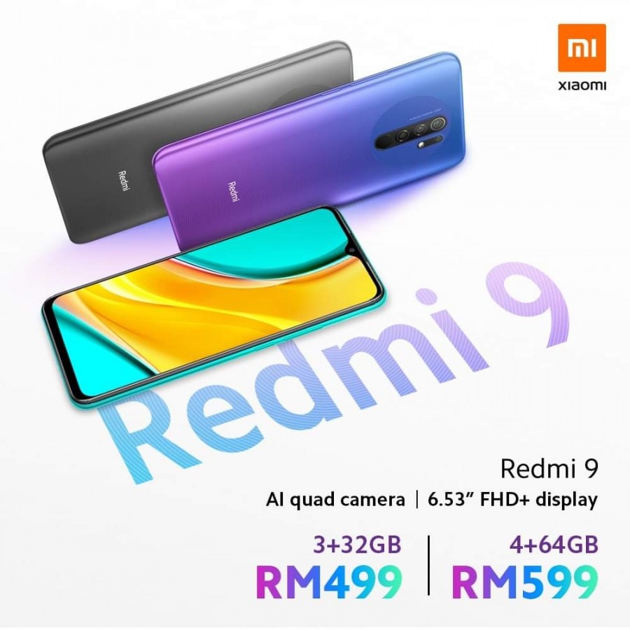Redmi 9在馬來(lái)西亞推出，價(jià)格從MYR499（?€103）起！
