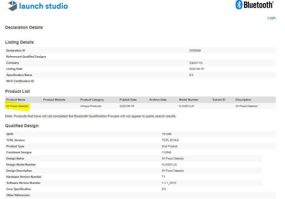 Mi Flood Detector和Mi Kids Smartwatch 4C獲得藍牙認證