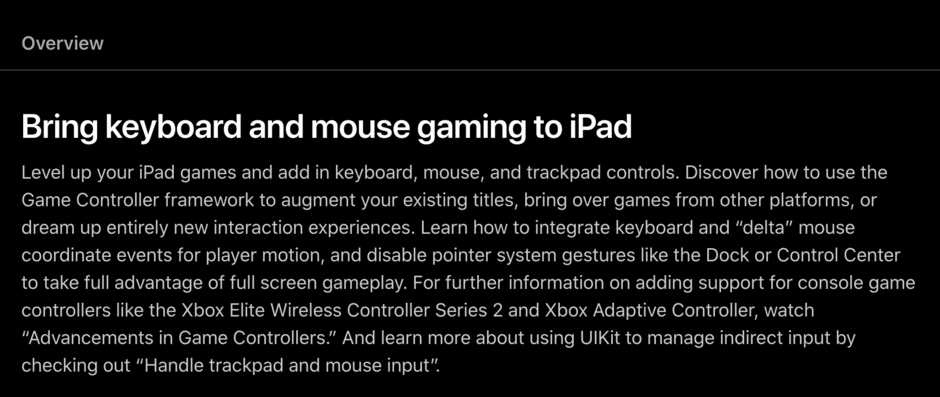 iPadOS 14為游戲帶來(lái)鍵盤(pán)和鼠標支持