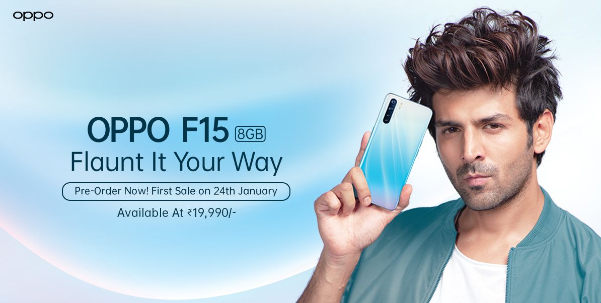 OPPO F15在印度獲得了新的4GB + 128GB版本，價(jià)格為16990盧比（?228美元）