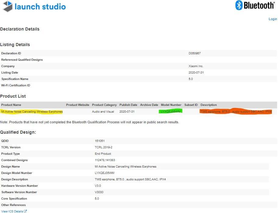 帶有ANC的小米TWS耳塞獲得認證；將作為Mi主動(dòng)降噪無(wú)線(xiàn)耳機推出