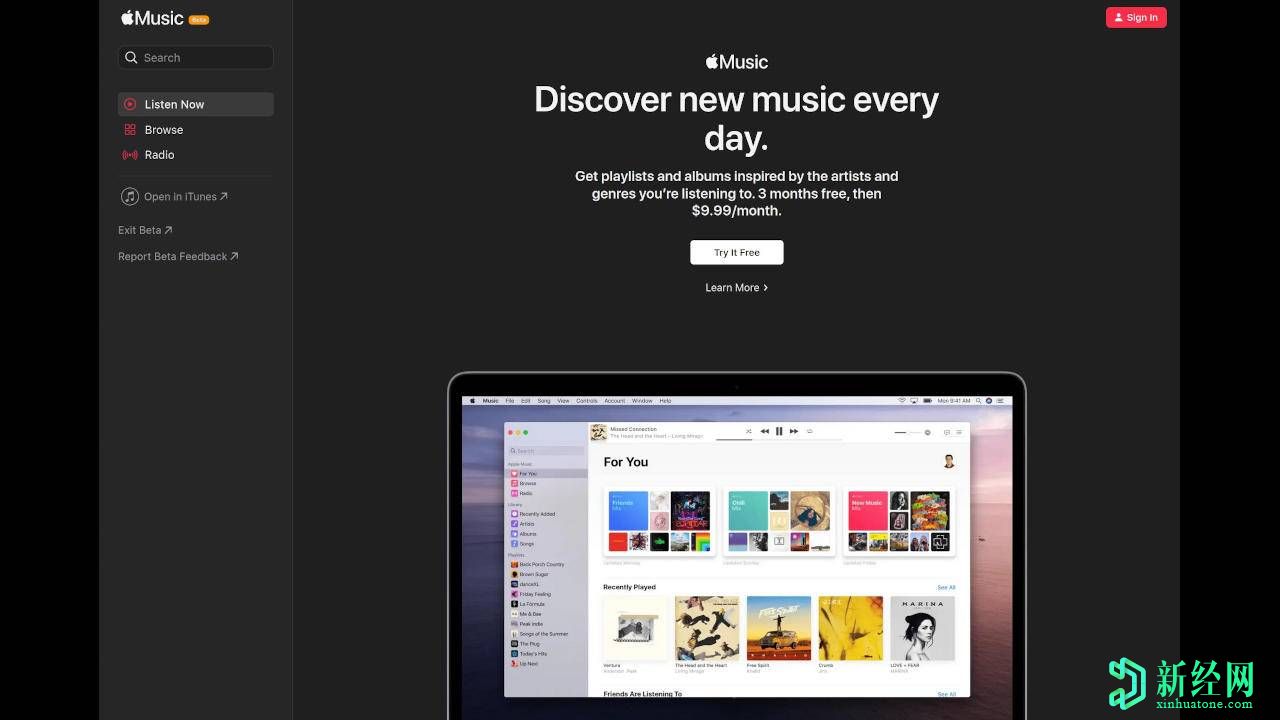 蘋(píng)果 Music Web Beta返回，帶有新標簽和新設計