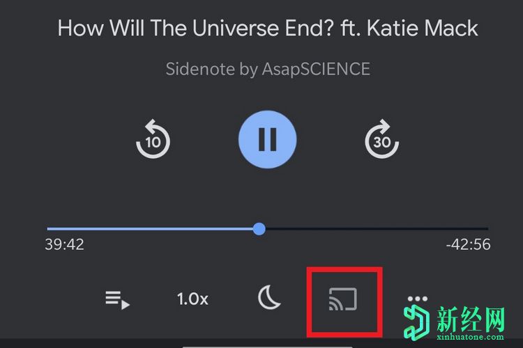 谷歌播客在A(yíng)ndroid的“正在播放的頁(yè)面”中獲取了“投射”按鈕