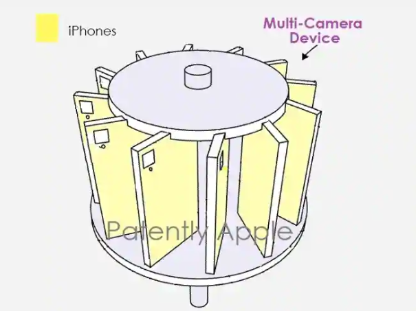 蘋(píng)果公司發(fā)明了一種可以容納14個(gè)iPhone Pro的相機支架和系統